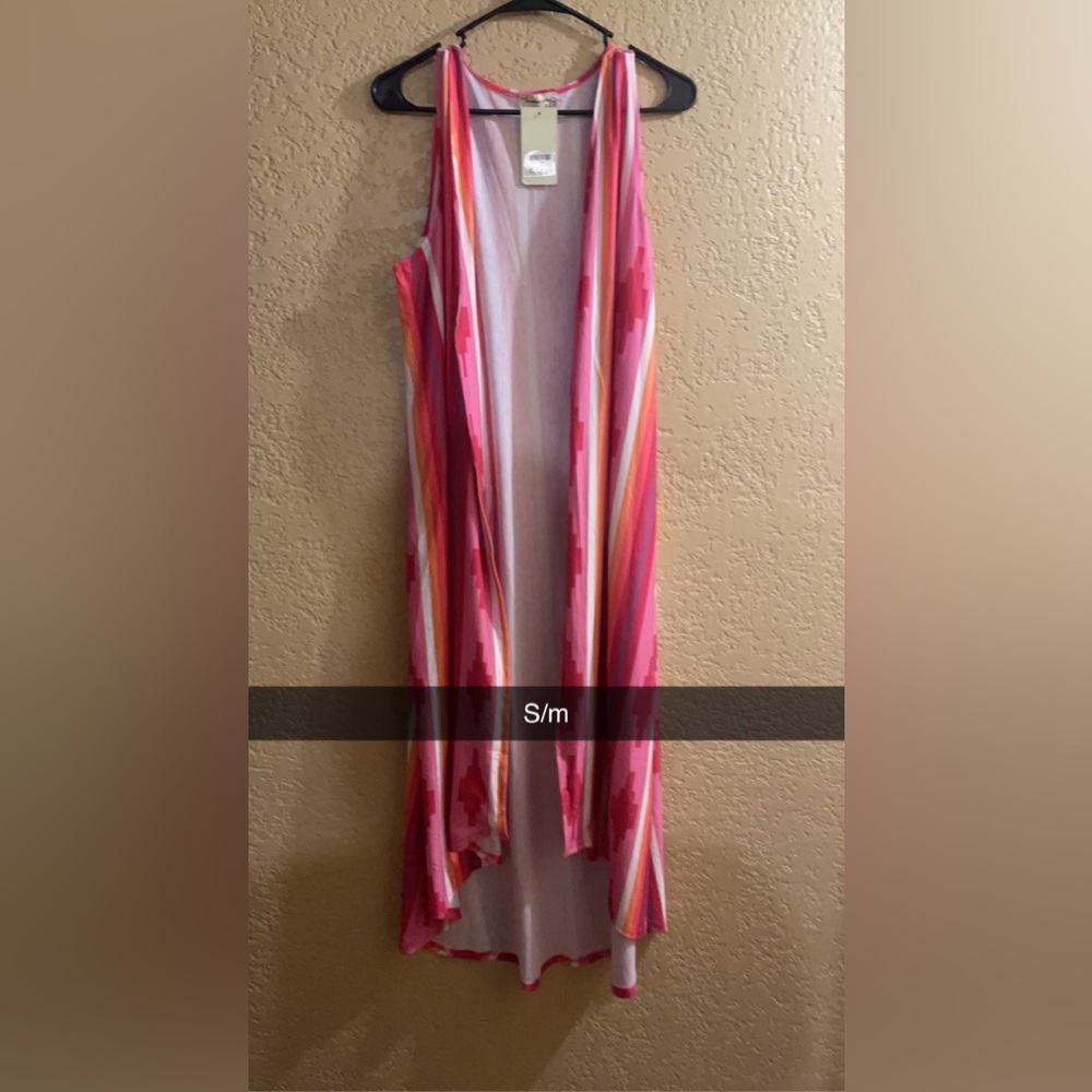 Pink Aztec southern stitch kimono